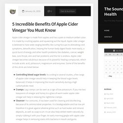 5 Incredible Benefits Of Apple Cider Vinegar You Must Know - The Sound Health