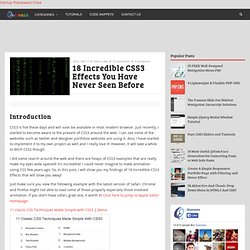 18 Incredible CSS3 Effects You Have Never Seen Before