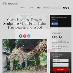 Artist Crafts Incredible Japanese Dragon Sculpture out of Palm Tree