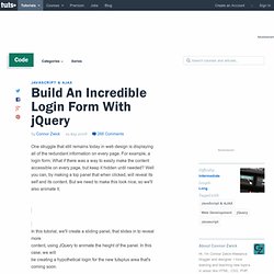Build An Incredible Login Form With jQuery