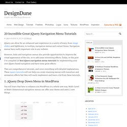 20 Incredible Great jQuery Navigation Menu Tutorials