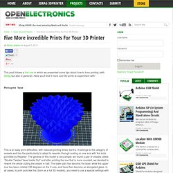 Five More incredible Prints For Your 3D Printer