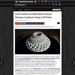 Artist Creates Incredible Optical Illusion Fibonacci Sculptures Using A 3D Printer