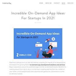 Incredible On-Demand App Ideas For Startups In 2021