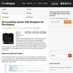 25 Incredibly Useful CSS Snippets for Developers