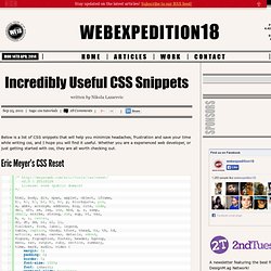 Incredibly Useful CSS Snippets