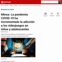 Minsa: La pandemia COVID-19 ha incrementado la adicción a los videojuegos en niños y adolescentes