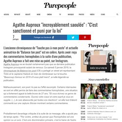 Agathe Auproux "incroyablement saoulée" : "C'est sanctionné et puni par la loi" - Purepeople