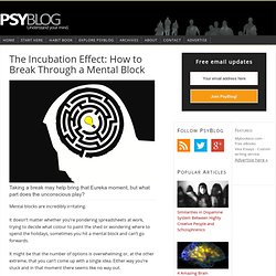 The Incubation Effect: How to Break Through a Mental Block