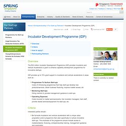 SPRING - Incubator Development Programme (IDP)