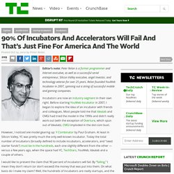90% Of Incubators And Accelerators Will Fail And That’s Just Fine For America And The World