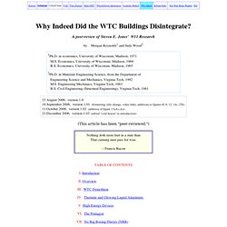 Why Indeed did the WTC Buildings Disintegrate?