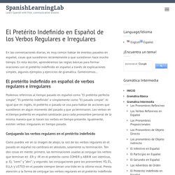 El Pretérito Indefinido en Español de los Verbos Regulares e Irregulares