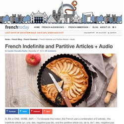 French Indefinite and Partitive Articles + Audio - Learn French
