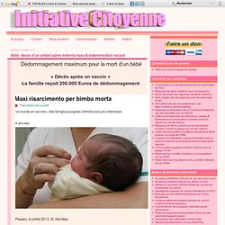 Italie: décès d'un enfant après Infanrix hexa & indemnisation record