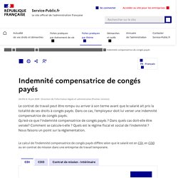 Indemnité compensatrice de congés payés