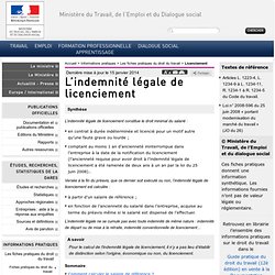 L'indemnité légale de licenciement