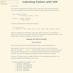 Indenting Python with VIM