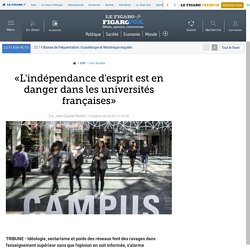 «L'indépendance d'esprit est en danger dans les universités françaises»
