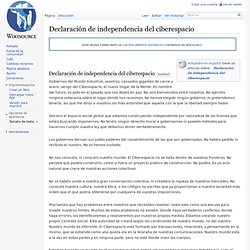 Declaración de independencia del ciberespacio.