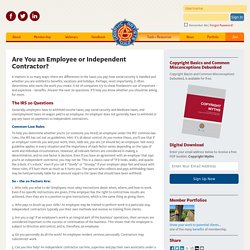 Are You an Employee or Independent Contractor?
