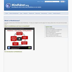 Mindfulnet.org:The independent mindfulness information website - What is Mindfulness?