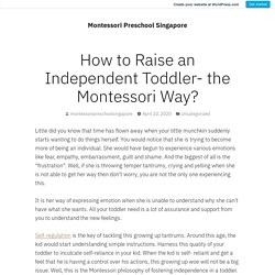 How to Raise an Independent Toddler- the Montessori Way? – Montessori Preschool Singapore