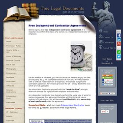 Your Free Independent Contractor Agreement is ideal for Outsourcing Work