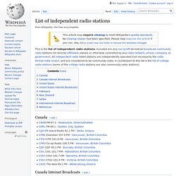 List of independent radio stations