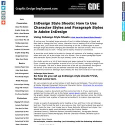 InDesign Style Sheets Tutorial