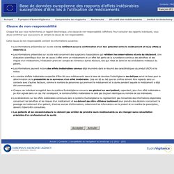 Base de données européenne des rapports sur les effets indésirables suspectés des médicaments - Recherche