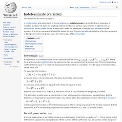 Indeterminate (variable)