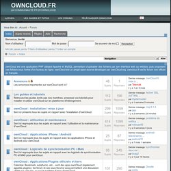 Index - Forums ownCloud.fr - ownCloud.fr : Forum d'aide en français pour ownCloud