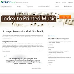 Index to Printed Music (IPM)