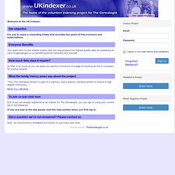 UK Indexer - user home page