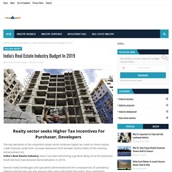 India's Real Estate Industry Budget In 2019