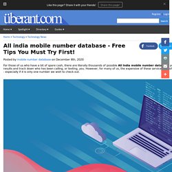 All india mobile number database - Free Tips You Must Try First!