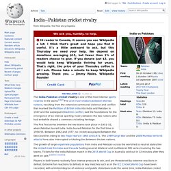 India–Pakistan cricket rivalry
