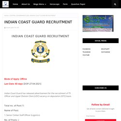 INDIAN COAST GUARD RECRUITMENT