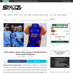 Indian Team Orange Jersey in the World Cup clash against England