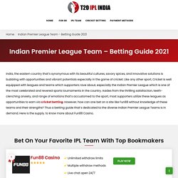 Indian Premier League Teams 2021