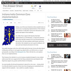 Indiana halts Common Core implementation