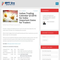 IndianTrading Calendar Q12016 for India: Important Dates for Traders