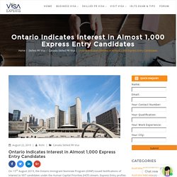 Ontario Indicates Interest in Almost 1,000 Express Entry Candidates