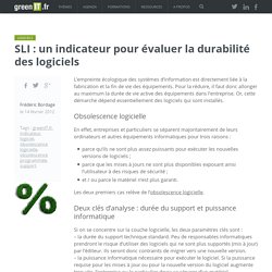 SLI : un indicateur pour évaluer la durabilité des logiciels