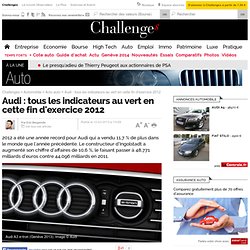 Audi : tous les indicateurs au vert en cette fin d'exercice 2012