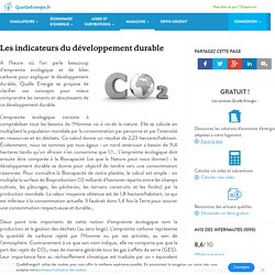 Les indicateurs du développement durable