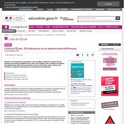 L'état de l'École : 29 indicateurs sur le système éducatif français