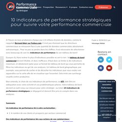 10 indicateurs de performance stratégiques pour votre pilotage commercial