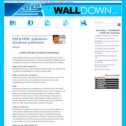 PAP & CPM : indicateurs d'audience publicitaire - Walldown : Portail d'assistance internet